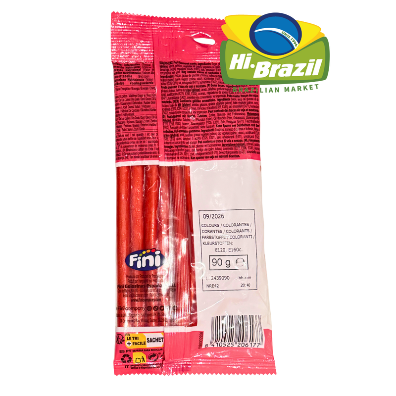 Fini Bala Tubos Sabor Morango e creme 90g