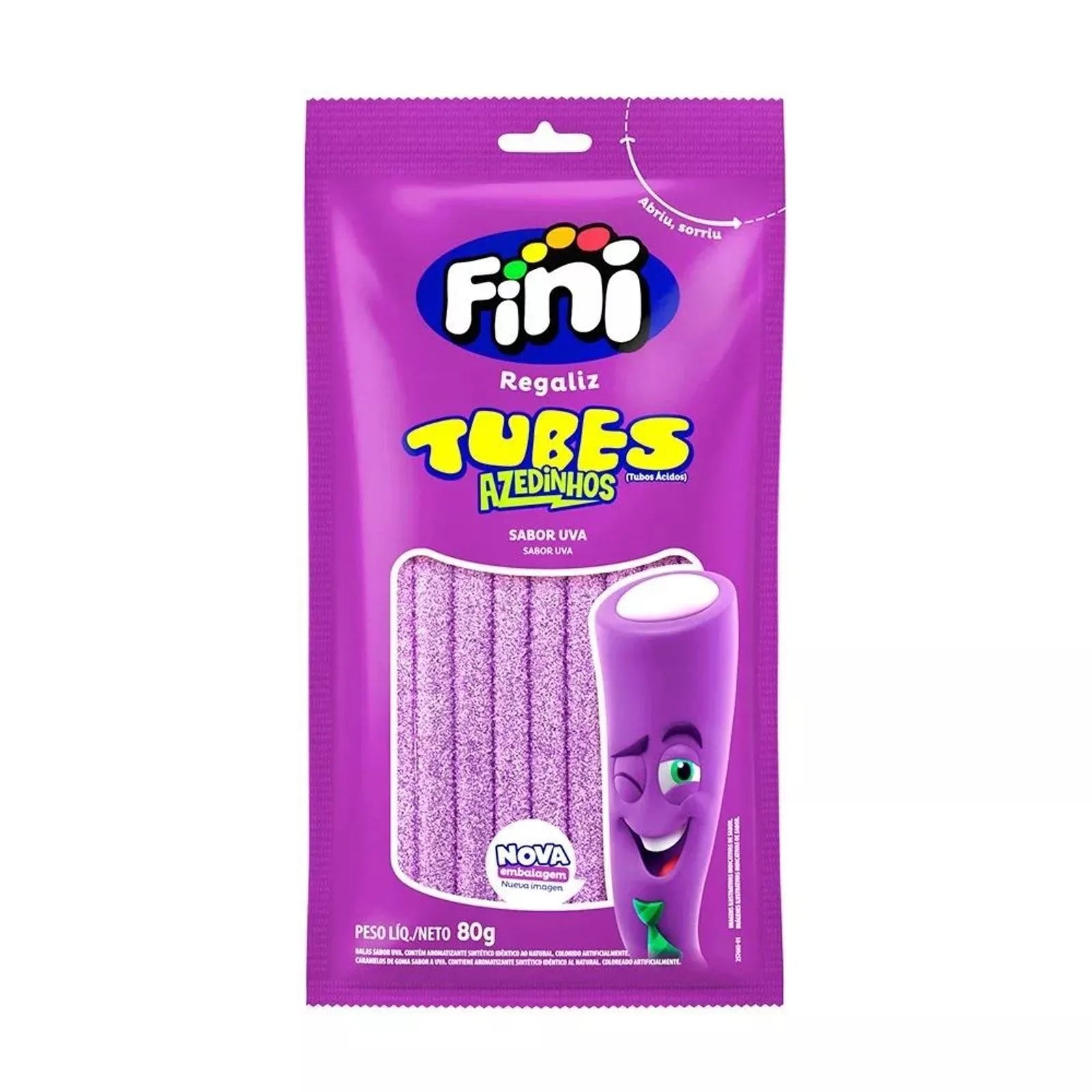 FiNi♡ Fini Sweet Tubes with Sour Grape Flavor 80g — Hi Brazil Market