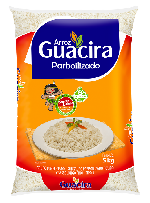 Guacira Arroz Parbolizado 4.5kg - Parboiled Rice 10lb