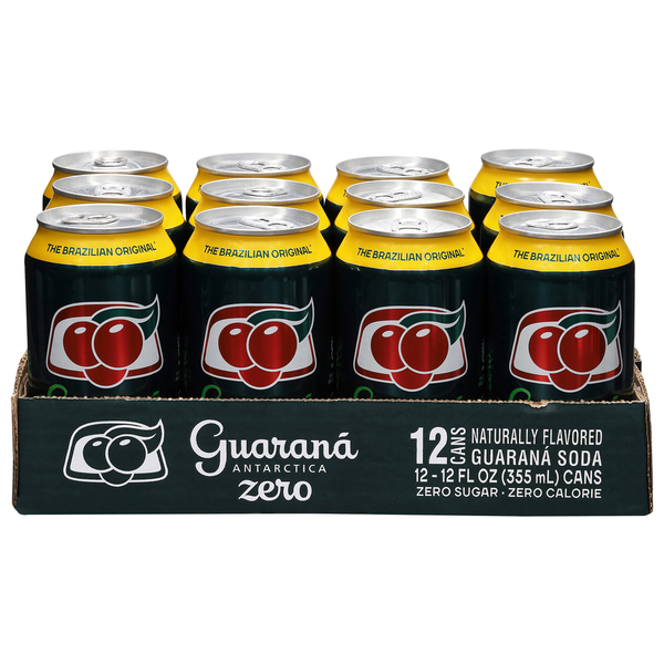 Antarctica Guarana Zero Lata 350ml (12 unidades)