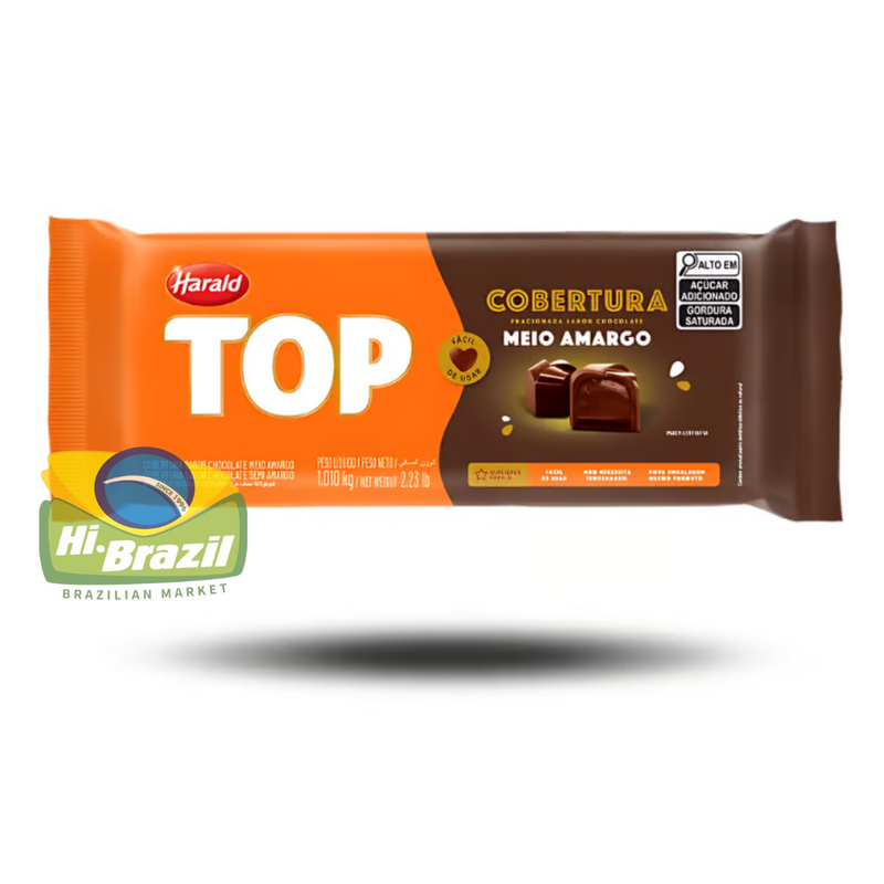 Harald Cobertura TOP Meio Amargo em Barra 1kg