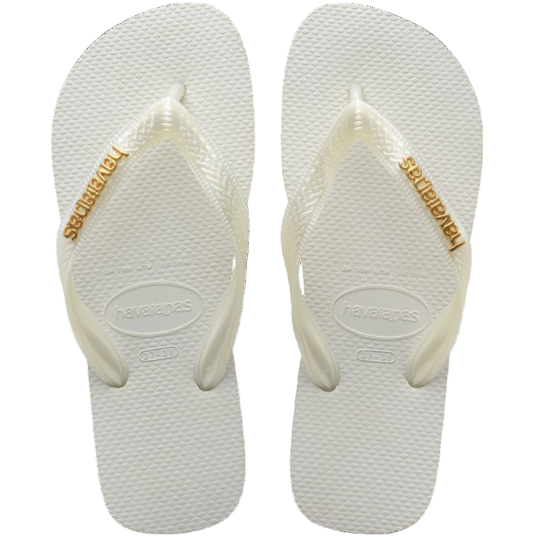 Havaianas Brazil Branca Logo Dourado