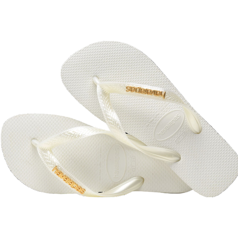 Havaianas Brazil Branca Logo Dourado