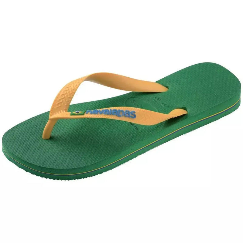 Havaianas Brazil Logo Flip Flop Green and Yellow