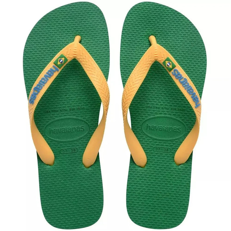 Havaianas Brazil Logo Flip Flop Green and Yellow