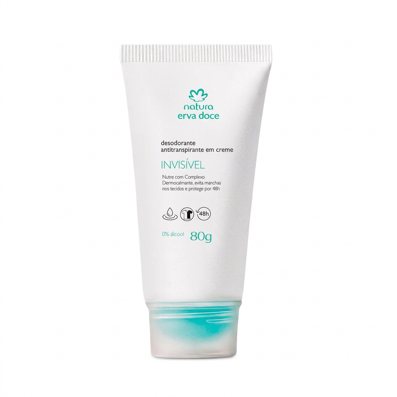 Natura Erva Doce Desodorante Antitranspirante em Creme Invisível 80g centralizado em fundo branco