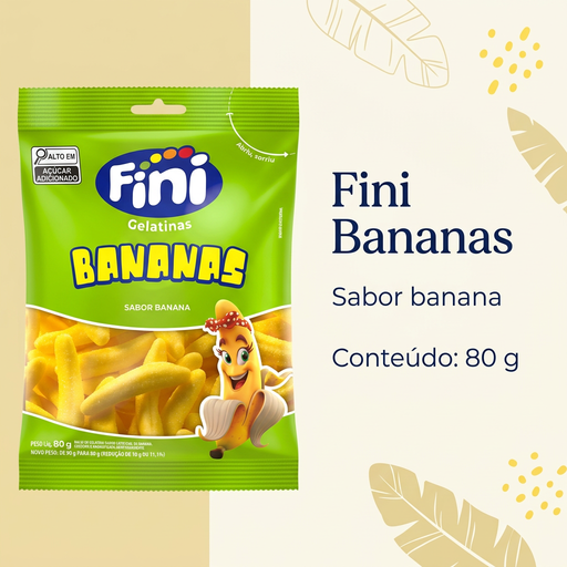 Imagem informativa Fini Bananas sabor banana 80 g