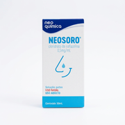 Embalagem de Neosoro 30 ml sobre fundo branco