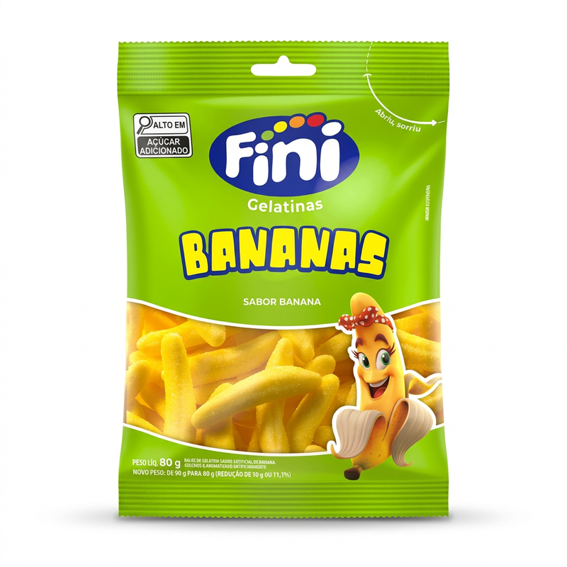Fini Bananas 80 g com fundo branco