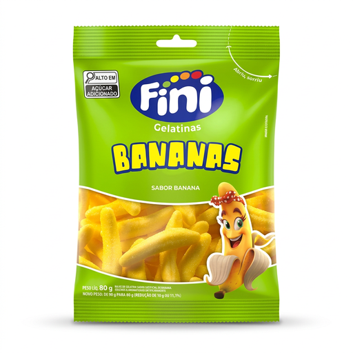 Fini Bananas 80 g com fundo branco
