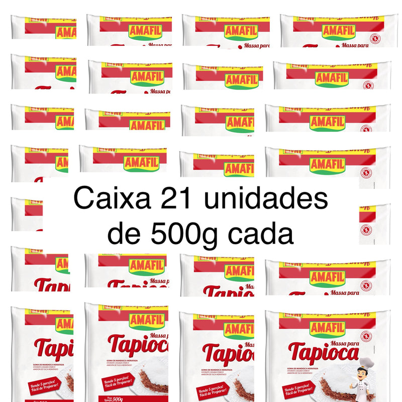 Amafil Massa Hidratada para Tapioca 500g - Caixa 21 Unidades