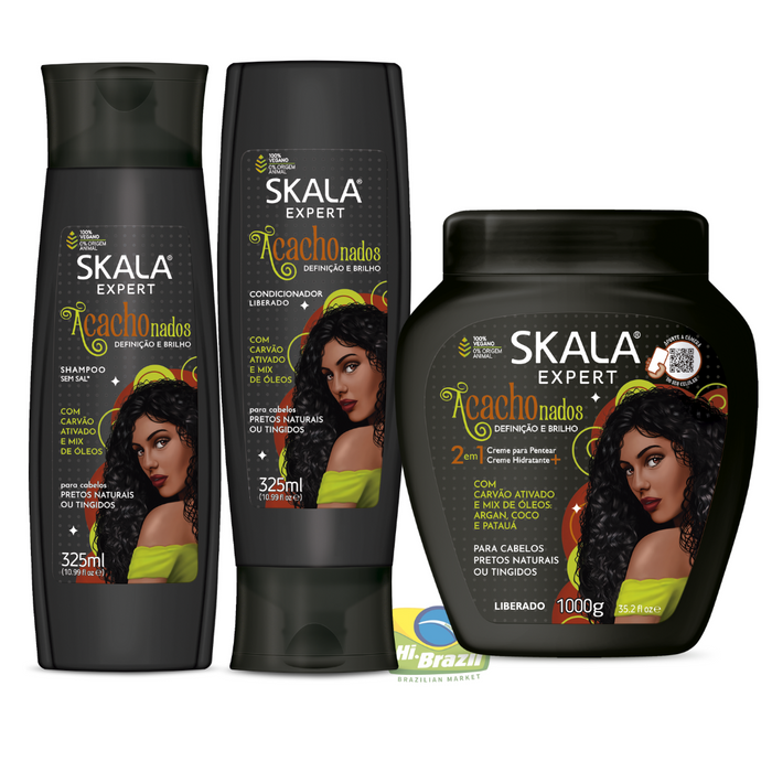 Skala kit Acachonados - Shampoo - Condicionador - Creme de Tratamento