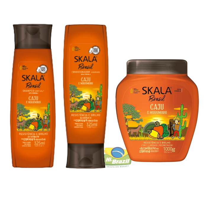 Skala Kit Caju e Murumuru - Shampoo - Condicionador - Creme de Tratamento