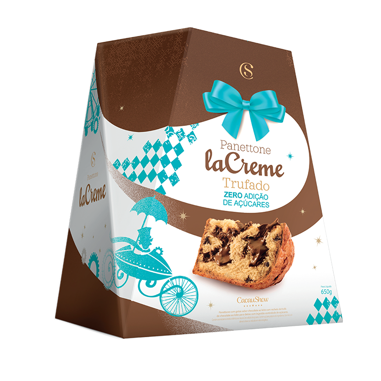 Cacau Show Panettone laCreme Zero Adicao de Acucar 650g