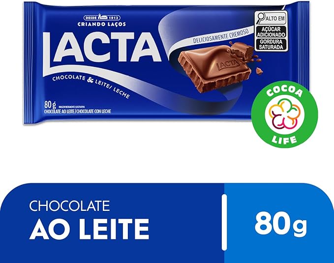 Lacta Chocolate em Barra Ao Leite 80g