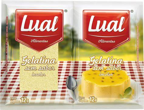 Lual Gelatina Incolor sem sabor 24g  - Colorless and unflavored Gelatin