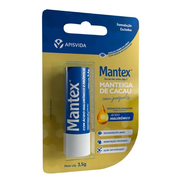 APISVIDA Mantex Manteiga de Cacau Com Propolis  3.5g - Lip Protector with Propolis