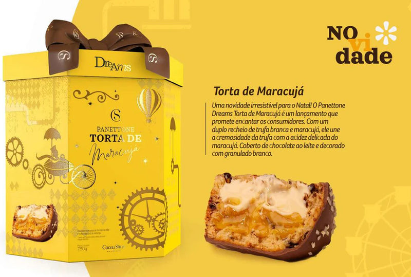 Cacau Show Panettone Dreams Torta de Maracujá 750g
