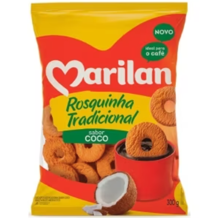 Marilan Rosquinhas sabor Coco 300g - Coconut  Flavored Cookies 14oz