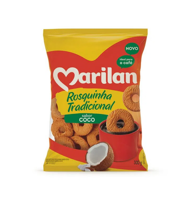 Marilan Rosquinhas sabor Coco 300g - Coconut  Flavored Cookies 14oz