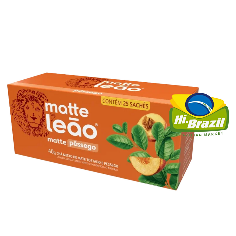 Matte Leao Cha Matte e Pessego Caixa 40g com 25 saquinhos