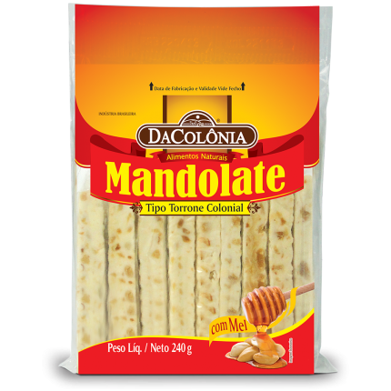 DaColonia Homemade Mendolate Torrone with Honey 240g