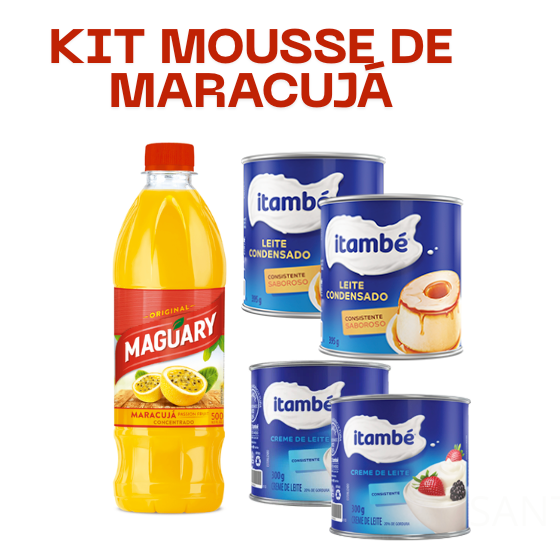 Mouse de Maracuja Kit Ingredientes 2 Receitas