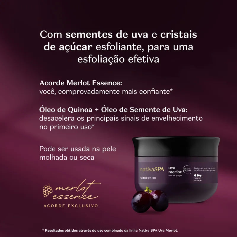 O Boticario Nativa Spa Esfoliante Uva Merlot 200g