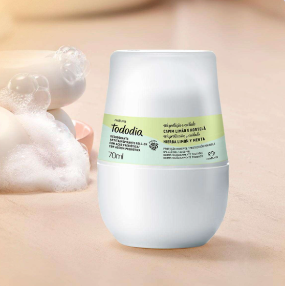 Natura TodoDia Antiperspirant Roll-on Deodorant Lemongrass and Mint 70ml 