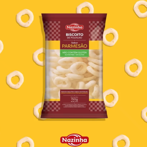 Nazinha Biscoito de polvilho Sabor Parmesao 150g