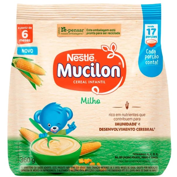 Nestle Mucilon Milho 360g -  Instant Cereal of corn