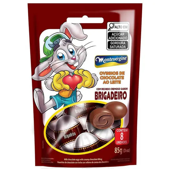 Montevergine Ovinhos de Chocolate Recheados Sabor Brigadeiro 85g
