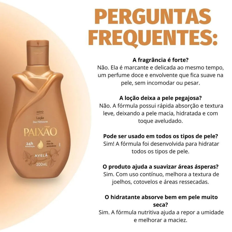 Paixao Creme Hidratante Avela 200ml