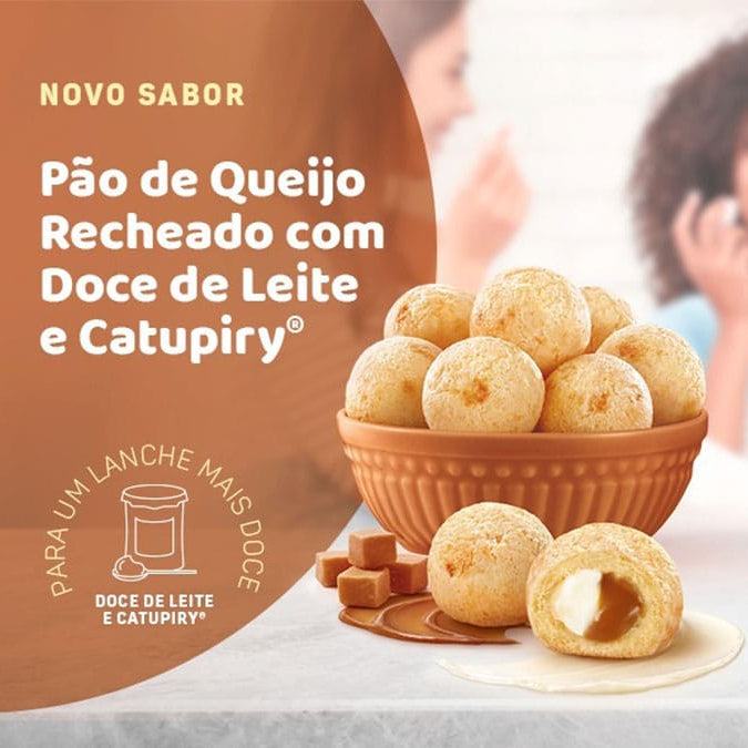 Pao de Queijo Recheado com Catupiry e Doce de Leite 300g