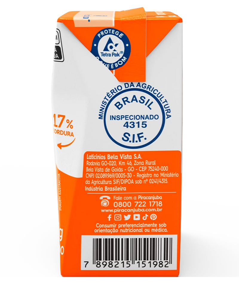 Piracanjuba Creme de Leite Zero Lactose 200g