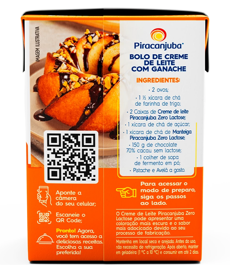 Piracanjuba Creme de Leite Zero Lactose 200g