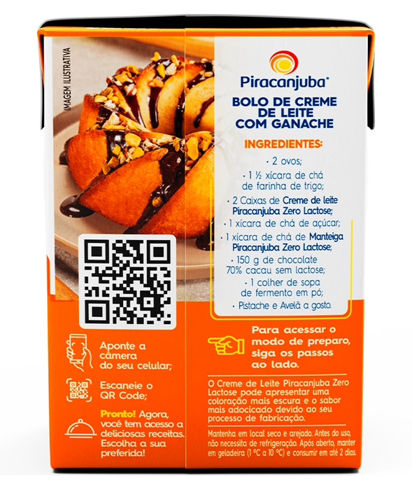 Piracanjuba Creme de Leite Zero Lactose 200g