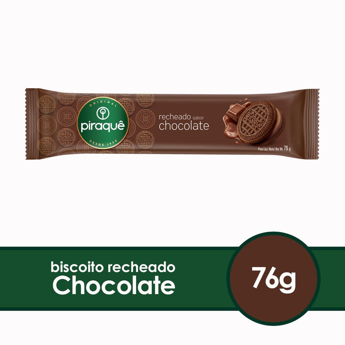 Piraque Biscoito Recheado Chocolate 76g