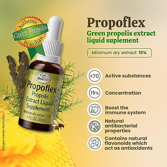 BeeLife Propoflex Extrato de Propolis Verde 15% 30ml - Green Propolis Extracx