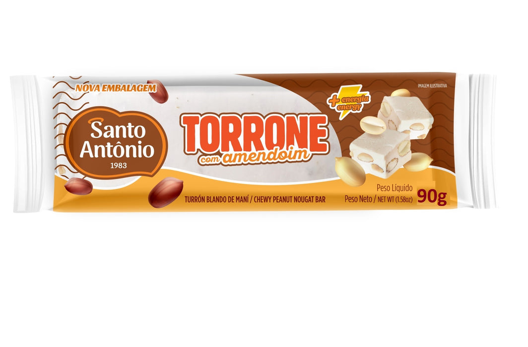 Santo Antonio Torrone com Amendoim 90g - Peanut Nougat