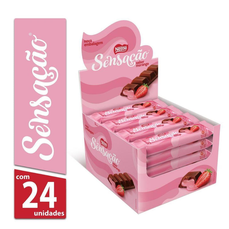 Nestle Sensation Strawberry Unit 38g or Box -Nestle Sensacao Morango Unidade 38g ou Caixa