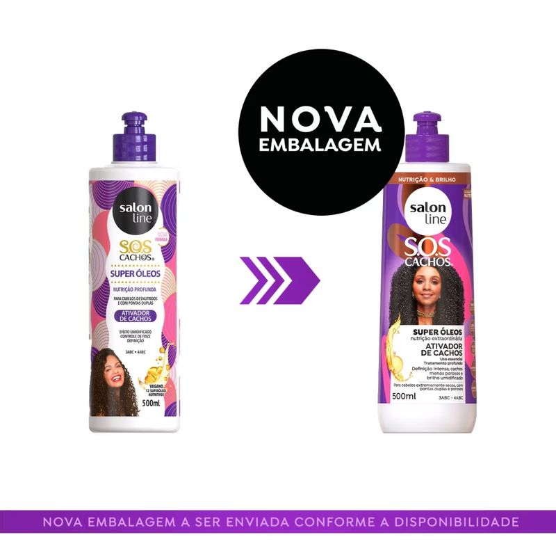 Salon Line Ativador de Cachos Super Oleos Nutritivo S.O.S Cachos 500ml
