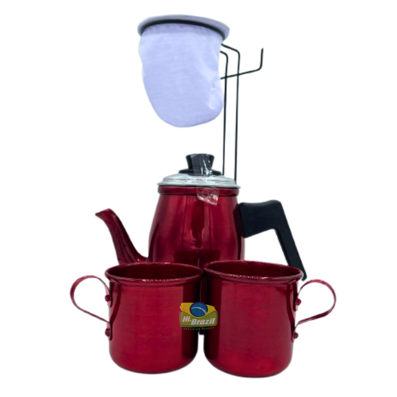 Teteu Coffee Filter with Teapot + 2 Small Mugs