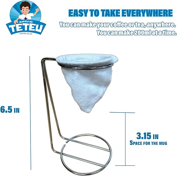 Teteu Mini Chrome Coffee Filter - 1 unit
