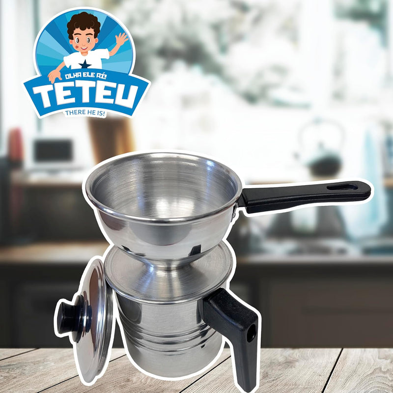 Teteu Individual Portion Couscous Pot Polished Aluminum - Size Small