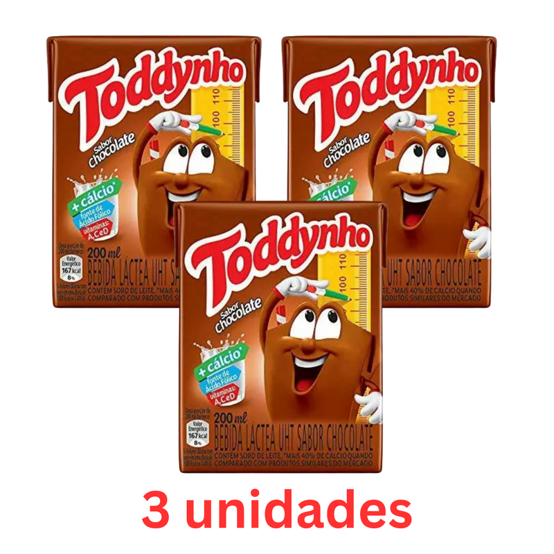 3 unidades Toddynho sabor Chocolate 200ml cada
