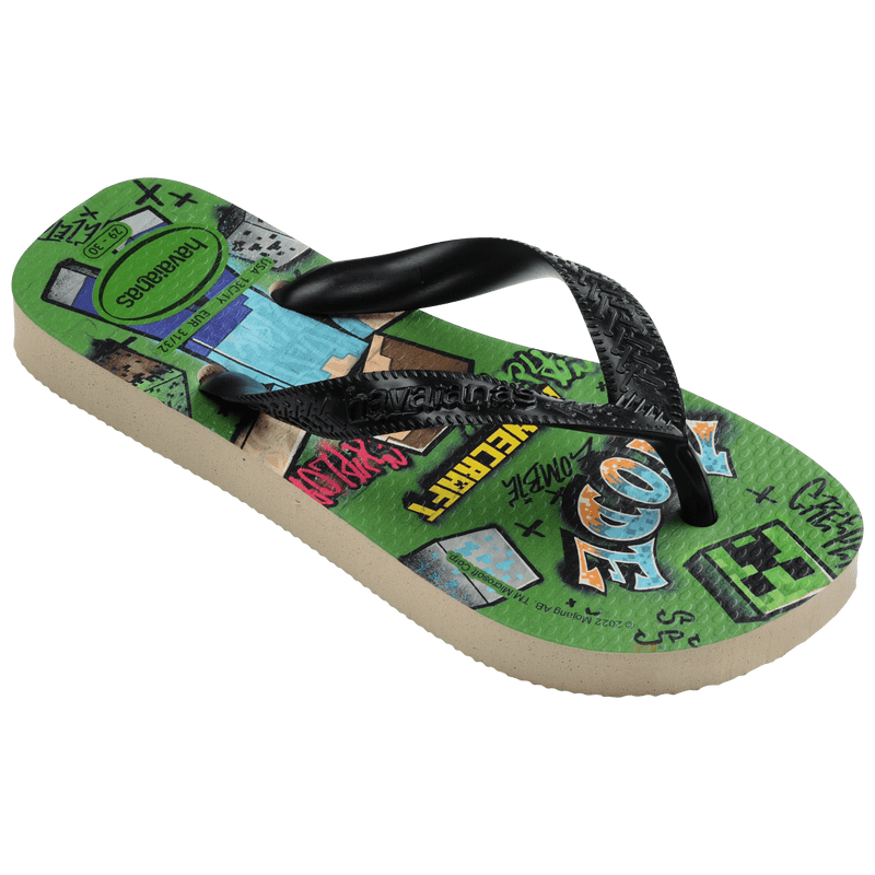 Havaianas Chinelo Kids Minecraft Green Minecraft