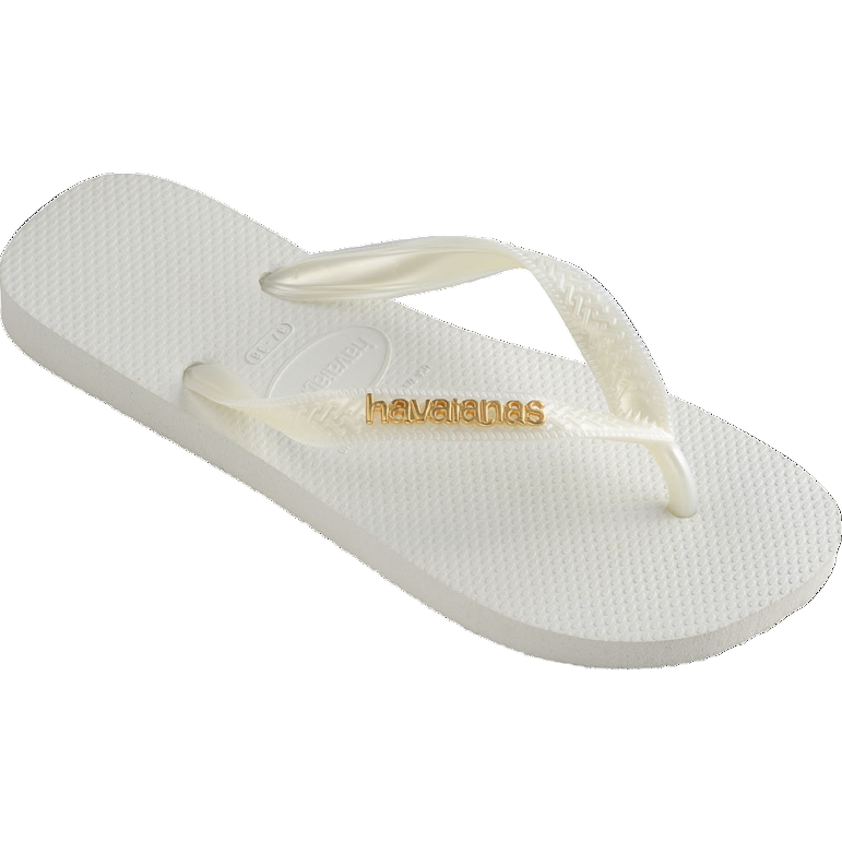 Havaianas Brazil Branca Logo Dourado