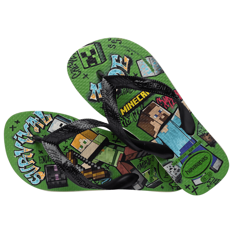 Havaianas Chinelo Kids Minecraft Green Minecraft