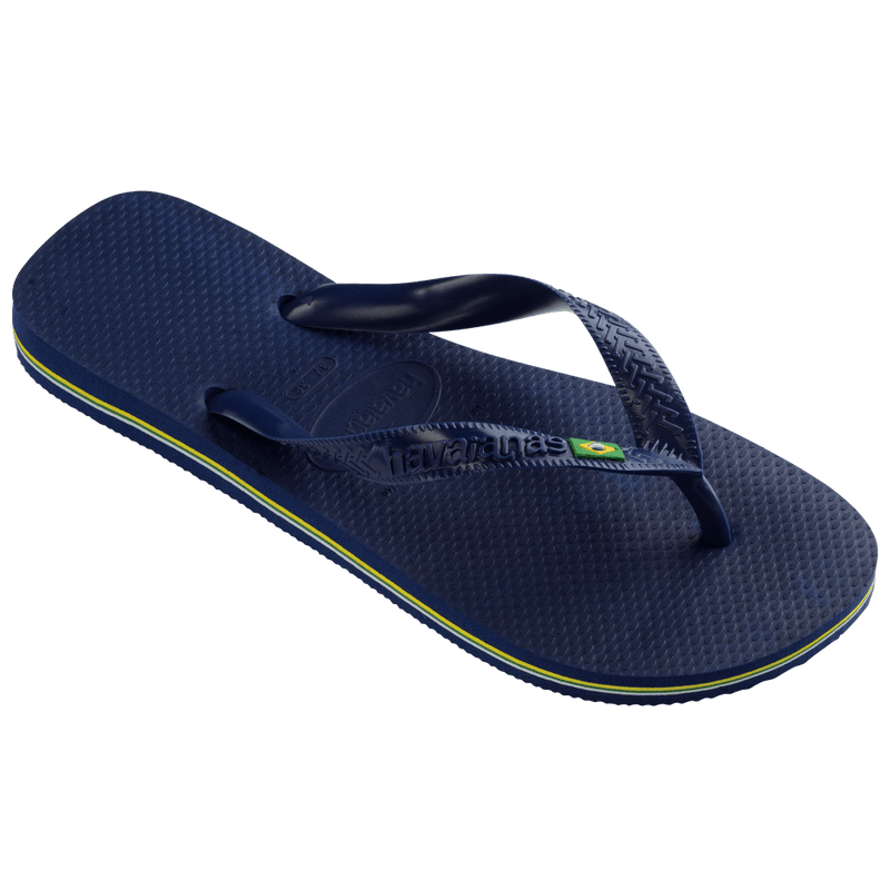 Havaianas Brazil Logo Flip Flops Navy Blue